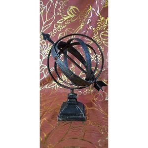 vintage cast iron armillary sphere sundial
